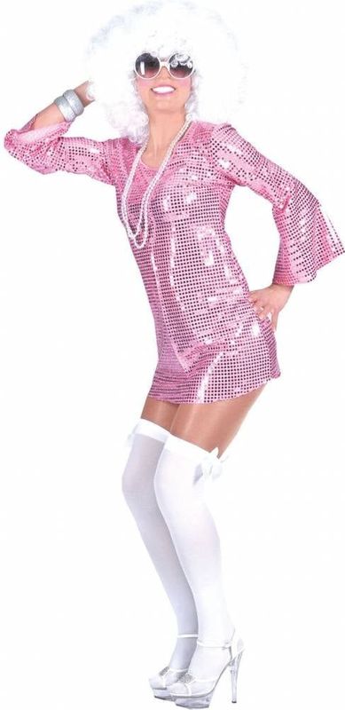 Glitterjurk - Roze - Polyester/Lame/Polyamide