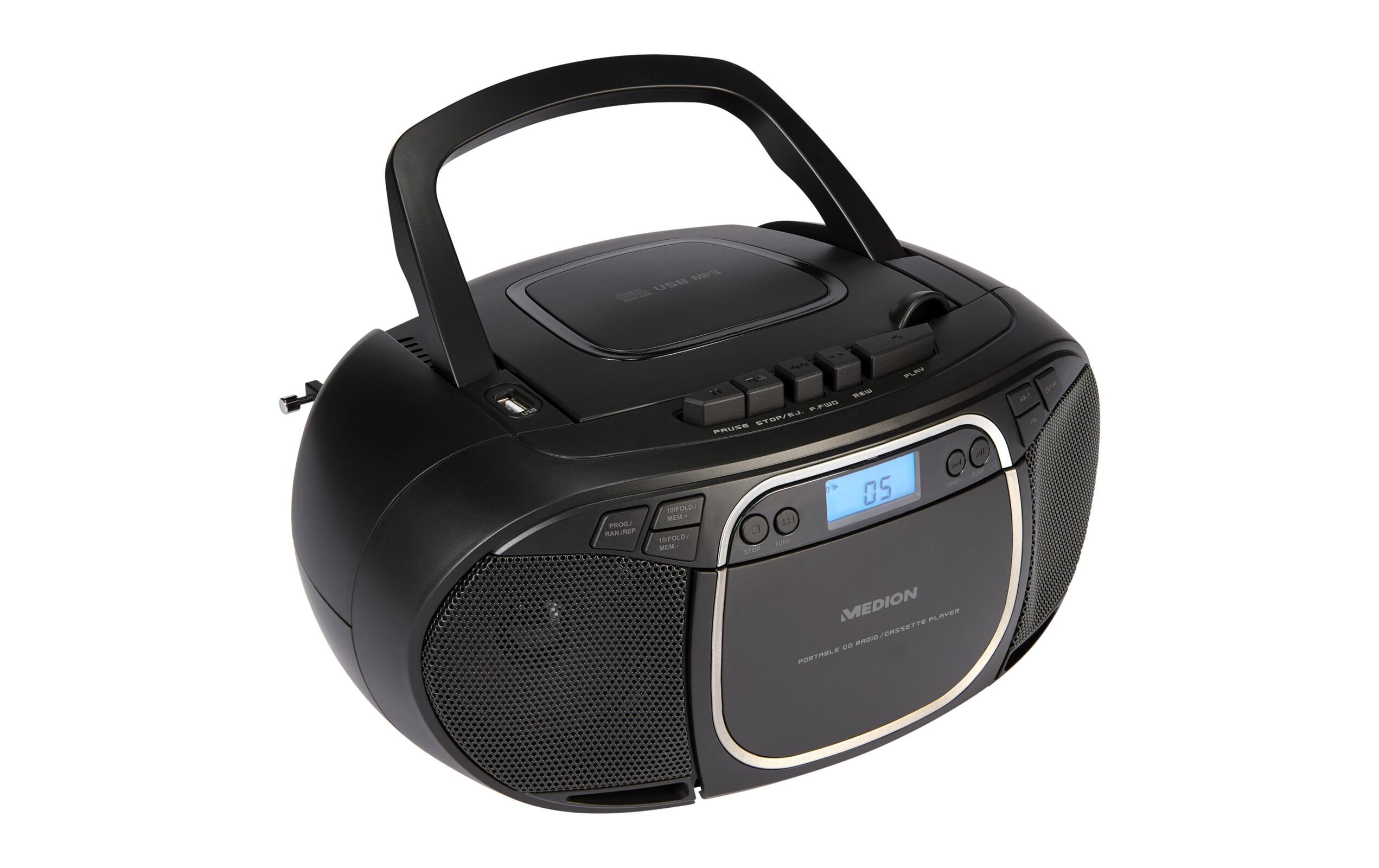 Radio/CD-Player LIFE E66476 SchwarzCD-/MP3-/Kassettenspieler