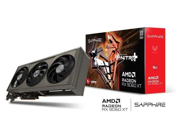Sapphire NITRO  Radeon RX 9060 XT - Grafikkort - Radeon RX 9060 XT - 16 GB GDDR6 - PCIe 5.0 x16 - DisplayPort, 2 x HDMI