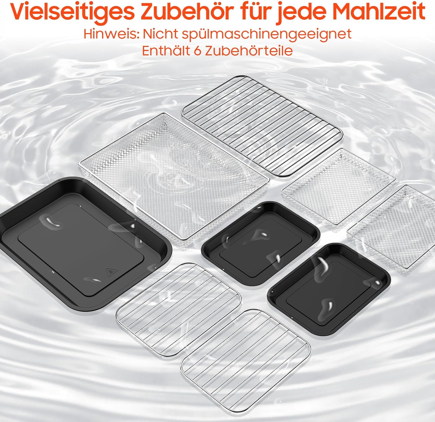 Heißluftfritteuse Dual Zone 12L - XXL Airfryer mit herausnehmbarem Trenner, 2600W Heissluftfritteuse Doppelkammer mit Doppelfenster, 10 Funktionen, Rezepte