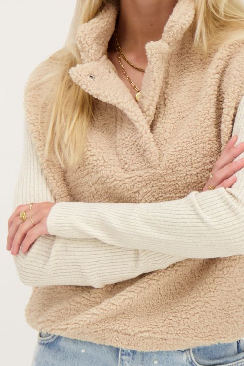 Beige teddy spencer