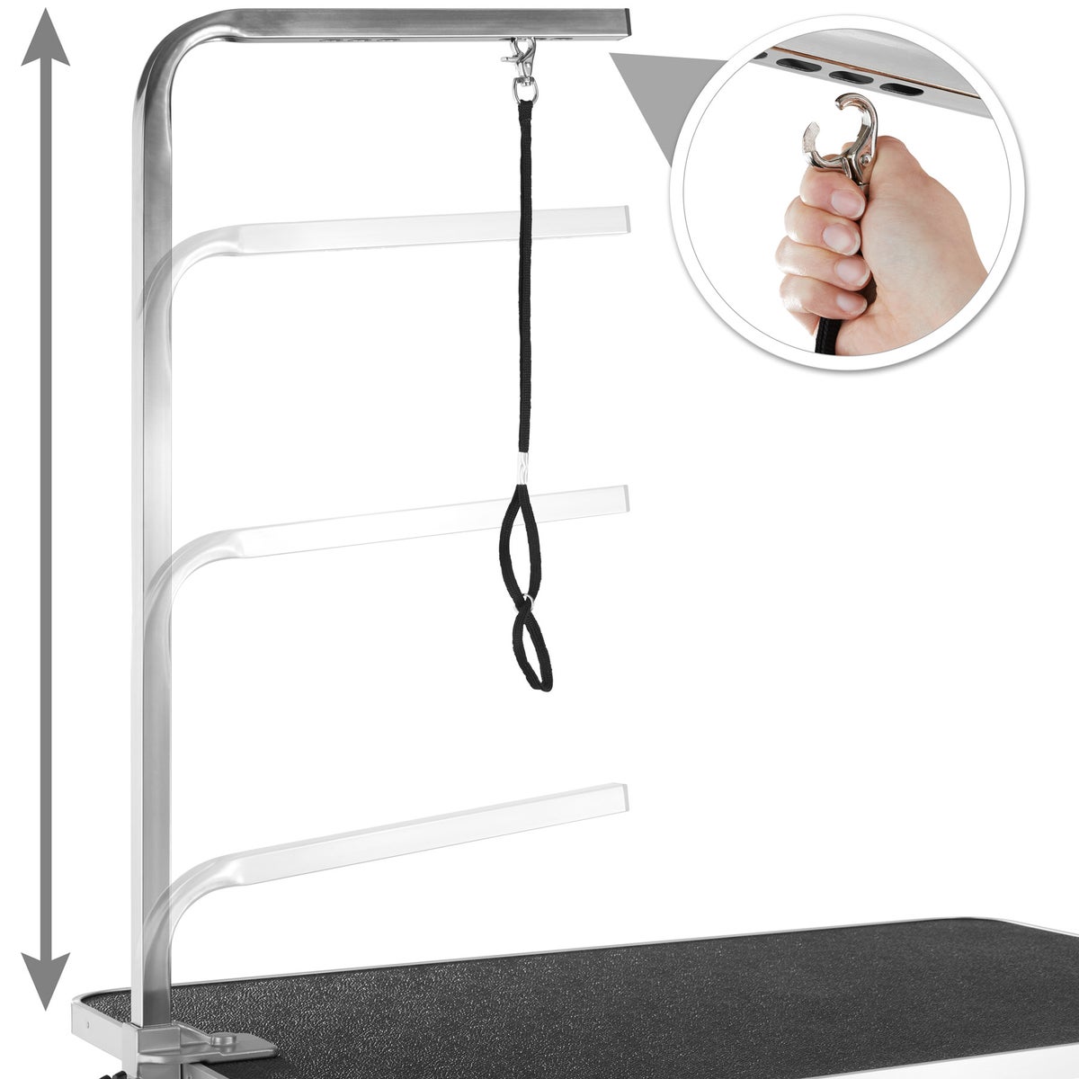 tectake trimtafel met in hoogte verstelbare arm, draagvermogen 60 kg