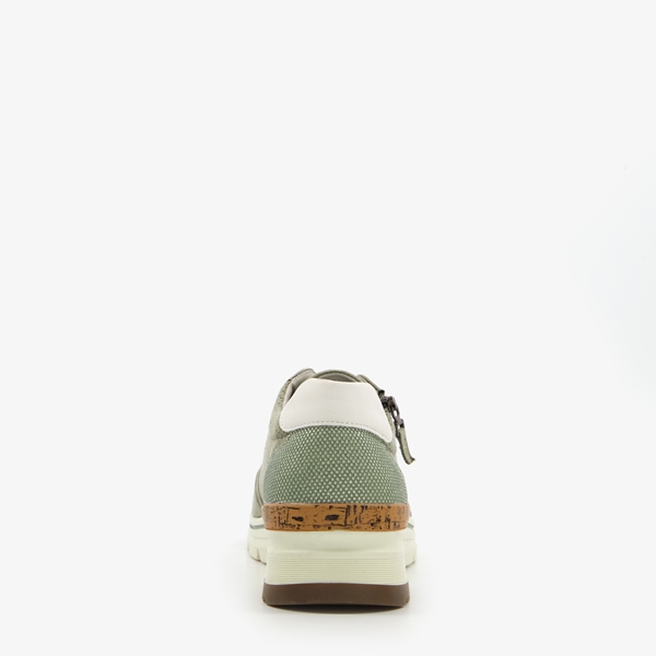 Blue Box dames sneakers kaki met wit detail