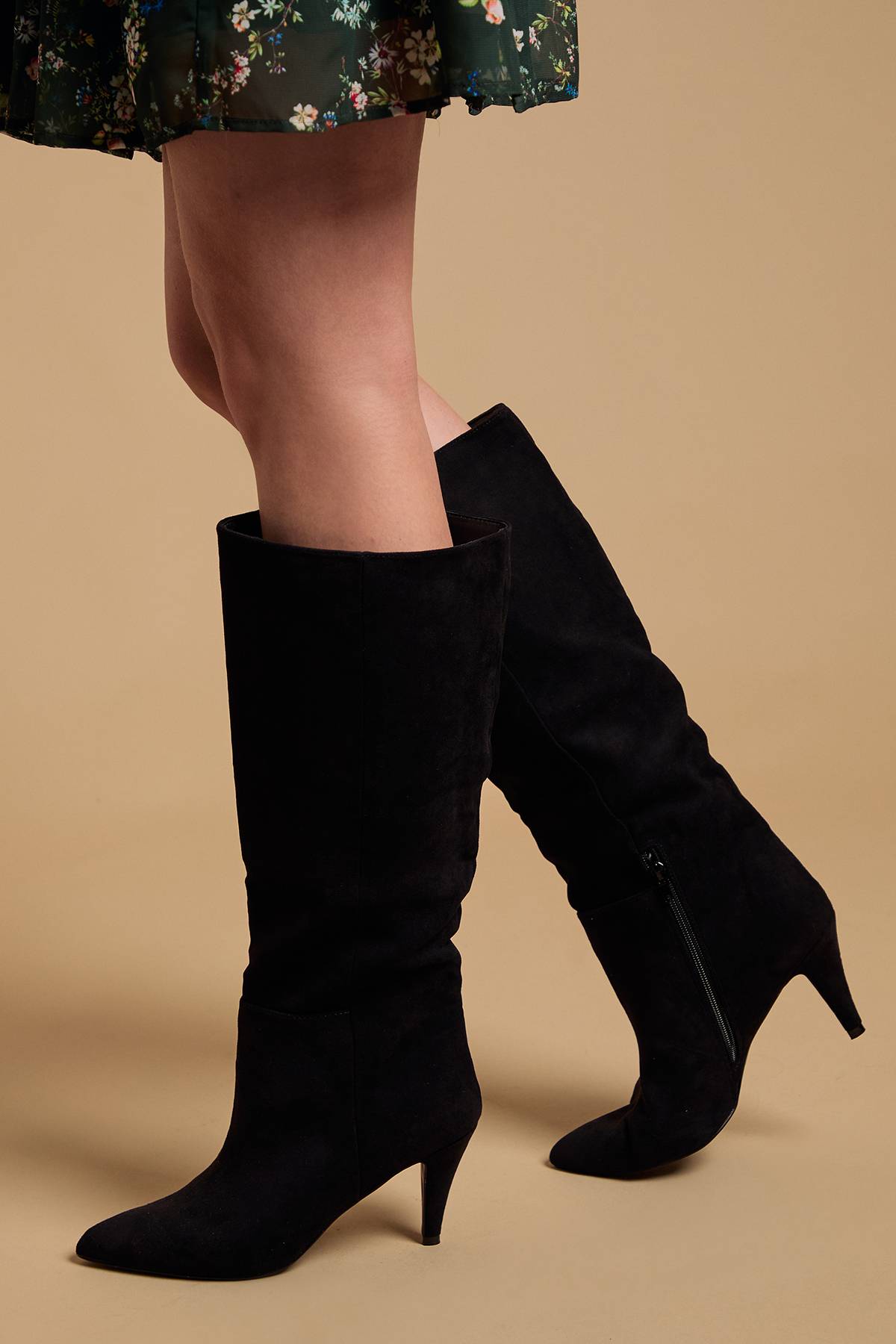 Oasis Bottes Hautes Lilian en synthétique à Bout Pointu et Talon Moyen