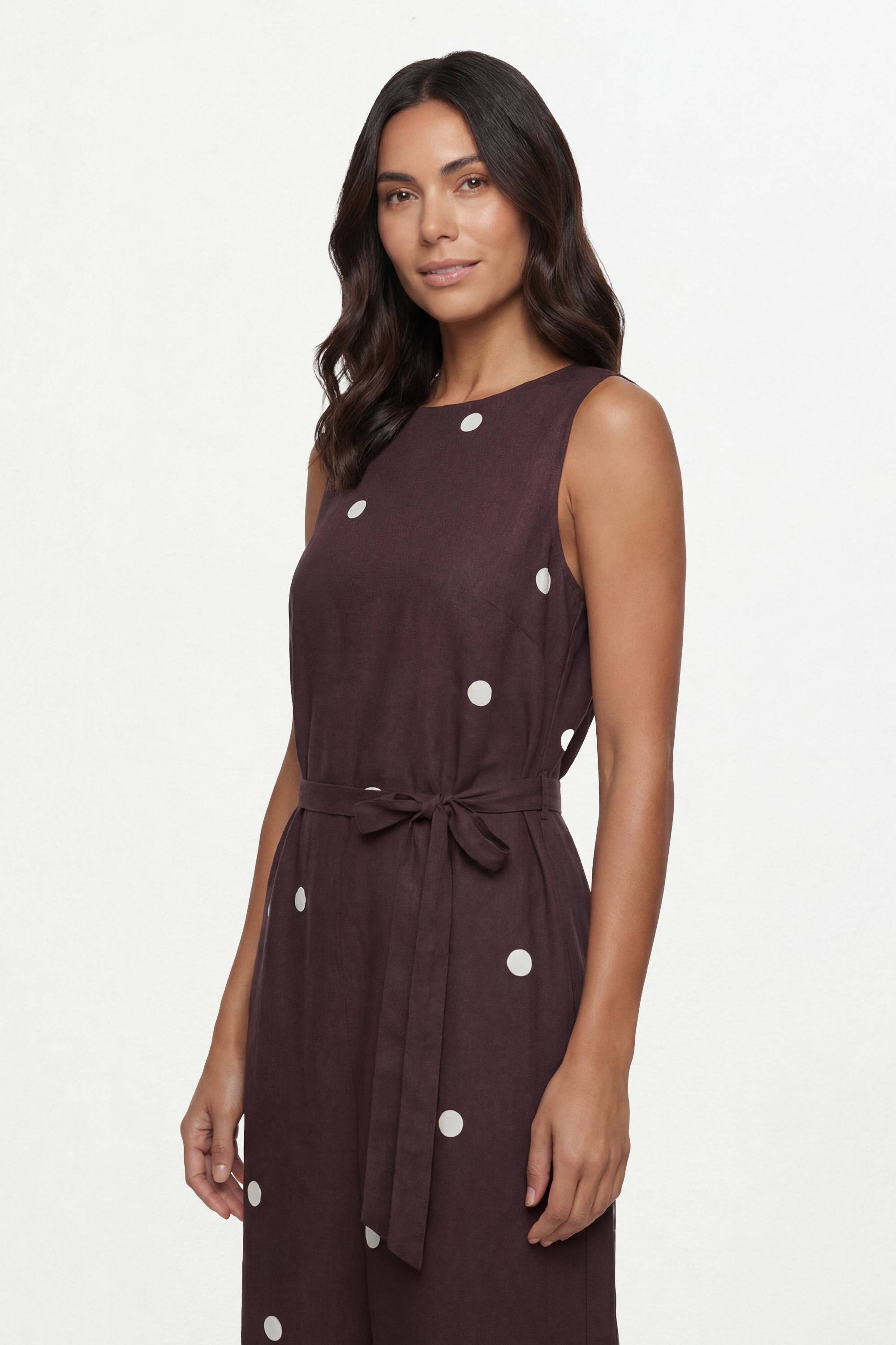 Wallis Robe Maxi D'été À Pois Avec Ceinture