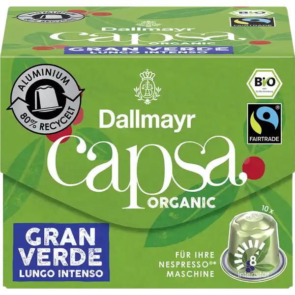 Bio capsa Gran Verde Lungo Intenso Kaffeekapseln