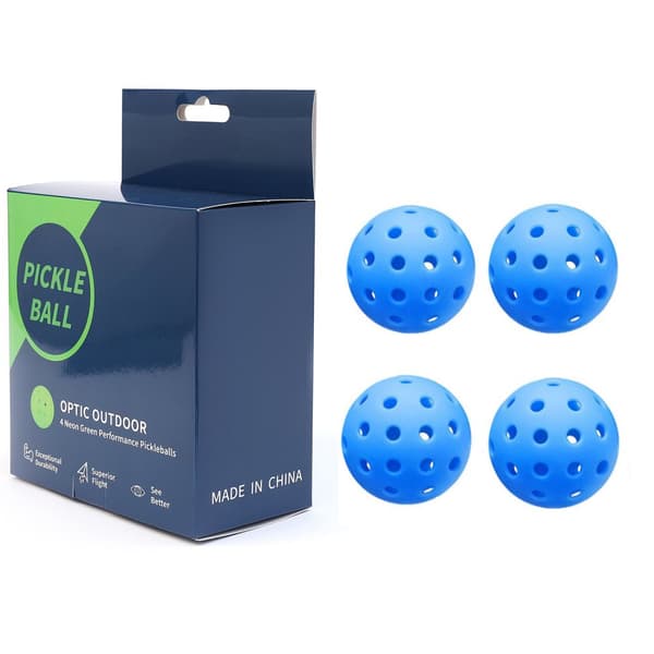 INF 40-hulls pickleballs for utendørs lektrening 4-pakning Blå
