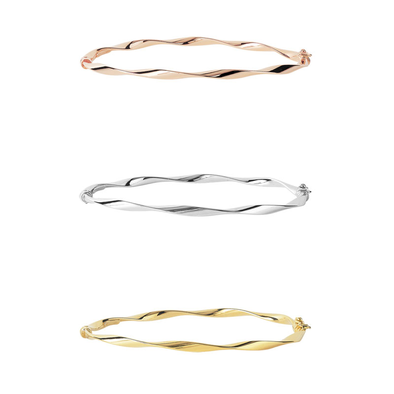 Ensemble 3 bracelets 3 ors 375 torsadés