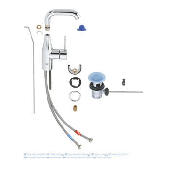 GROHE wastafelkraan Essence M-size met hendel en waste Chroom