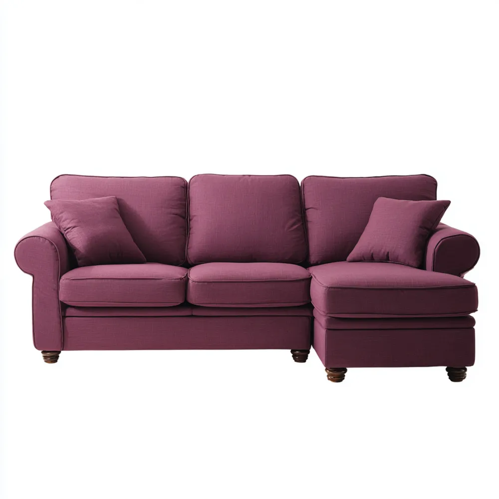 Ecksofa Stoff 250x150x85 cm – Lila – Klassisches Design