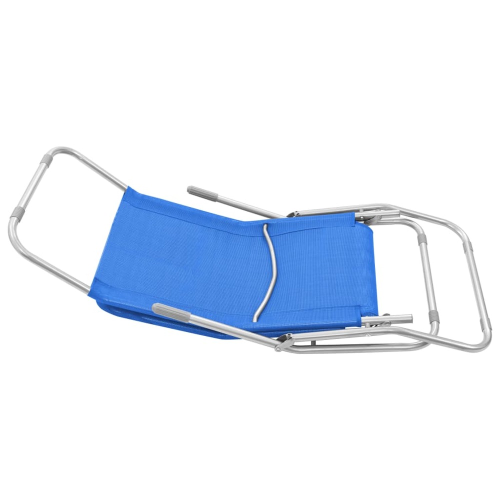 Lot de deux chaises longues pliables bleu