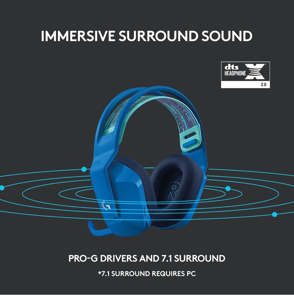 Logitech - G733 LIGHTSPEED Headset - BLUE - 2.4GHZ