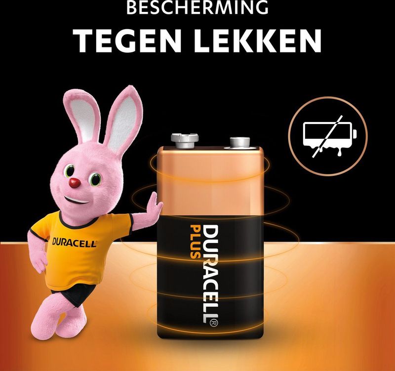 Duracell - 9V Plus Alkaline Blokbatterijen - 2 Stuks