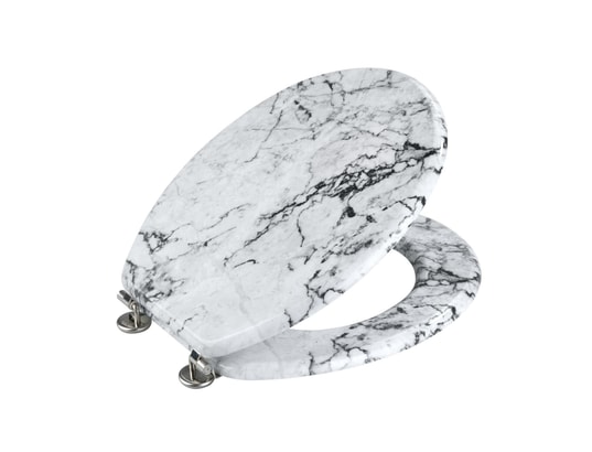 WENKO - Abattant wc en mdf design marbre onyx - blanc