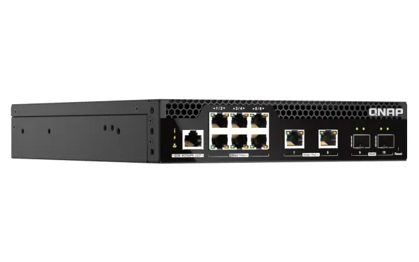 QNAP - Switch - halv bredde - Administreret - 10 x 2.5GBase-T   2 x 10 Gigabit SFP    6 x 2.5GBase-T   2 x 10 Gigabit Ethernet - PoE   (310 W)