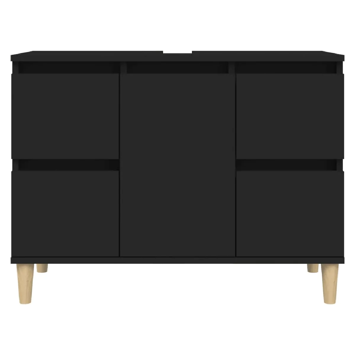vidaXL Meuble d'évier noir 80x33x60 cm
