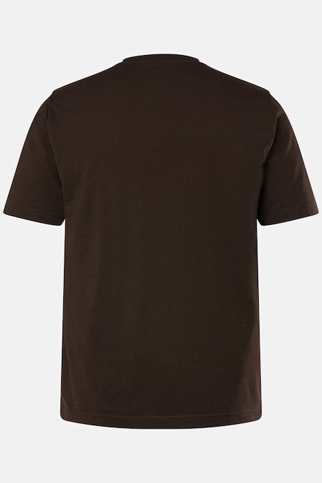 T-Shirt, Halbarm, Melange-Jersey, Rundhals, Brustprint, bis 8 XL