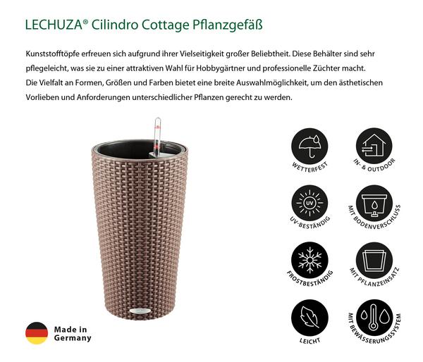 LECHUZA® Cilindro Cottage Pflanzgefäß, rund