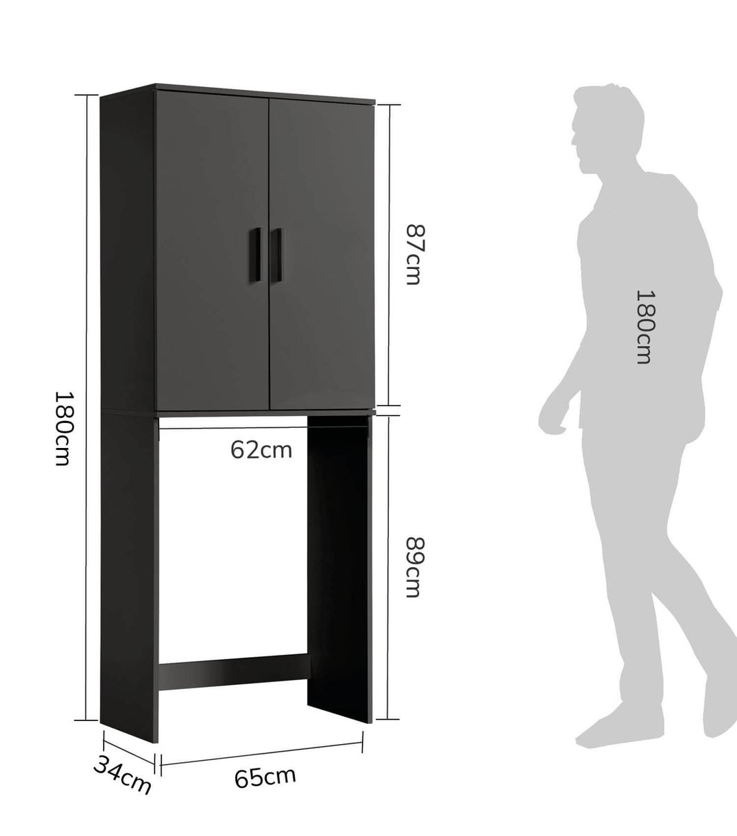 mokebo wasmachinekast 'The Clean Man', opbouwkast voor wasmachines en drogers in antraciet