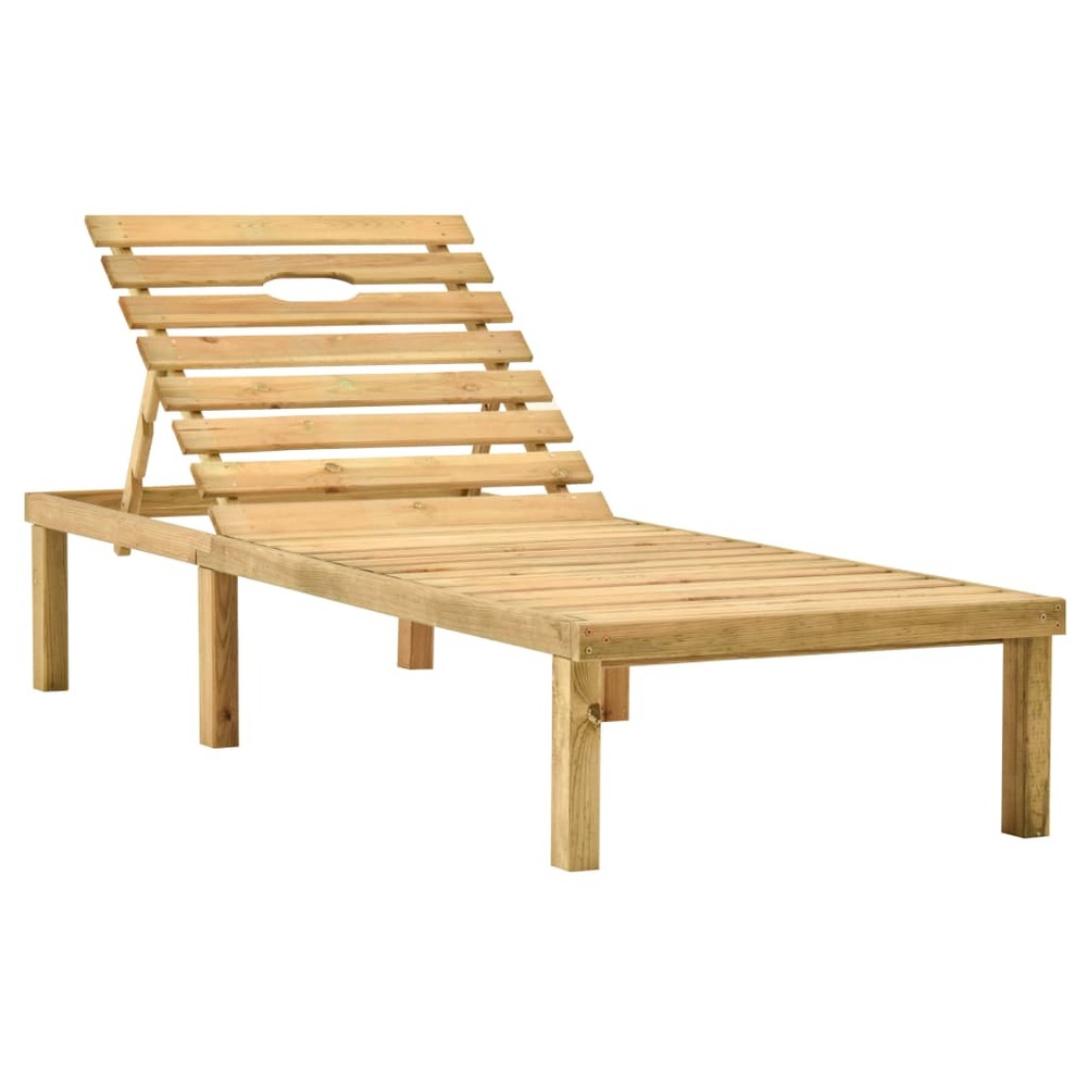 Transat chaise longue bain de soleil lit de jardin terrasse meuble d'extérieur avec table et coussin pin imprégné