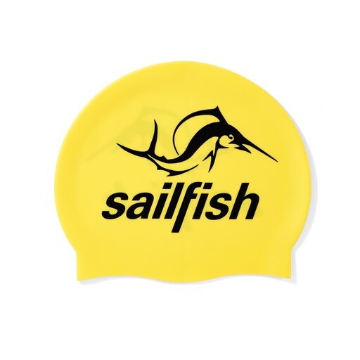 Touca de natação de silicone em formato de peixe-vela