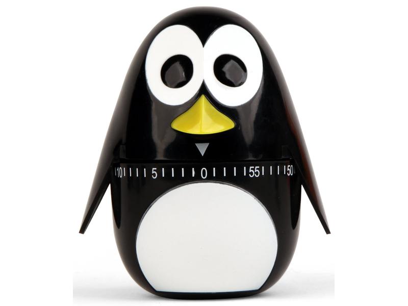 Kikkerland Küchentimer Pinguin Schwarz Timer im Pinguin Design