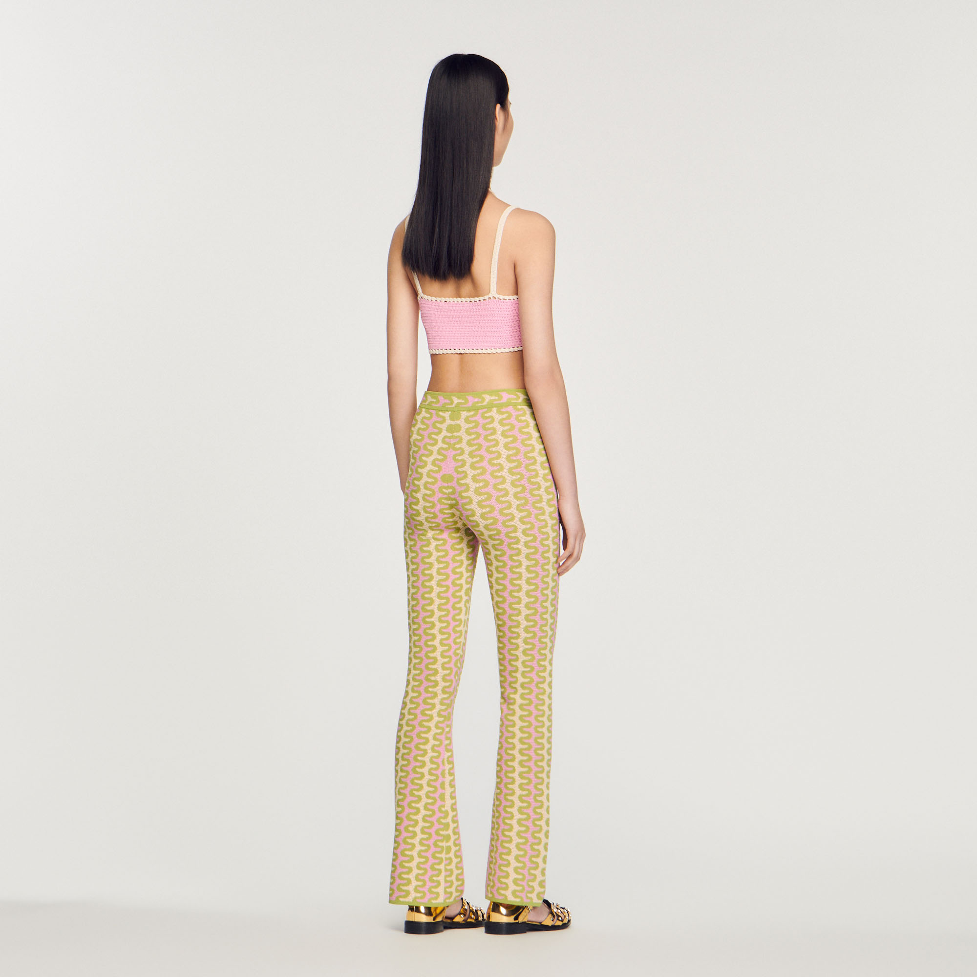 Pantalon en maille á motifs