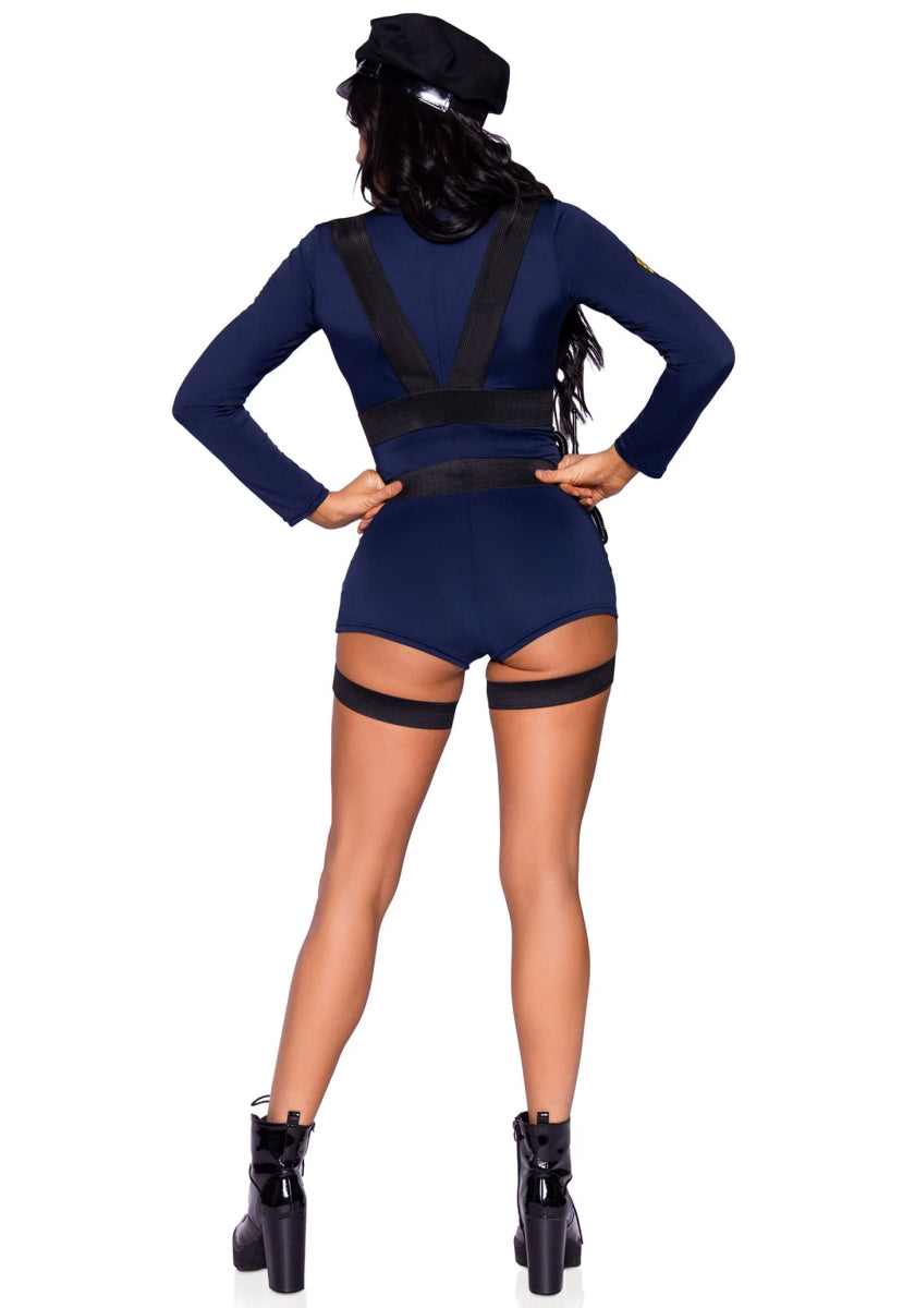 Politie Pak Blauw Dames Bodysuit Leg Avenue
