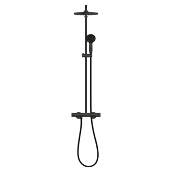 Grohe regendoucheset Quickfix Vitalio Start met handdouche en thermostaatkraan 2 standen zwart
