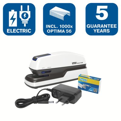 Rapid Optima Grip - Agrafeuse électrique - capacité de 20 feuilles - agrafes Optima HD56