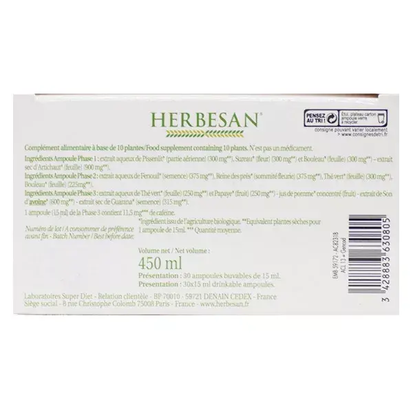 Herbesan Programa de Emagrecimento Orgânico 30 ampolas de 15ml