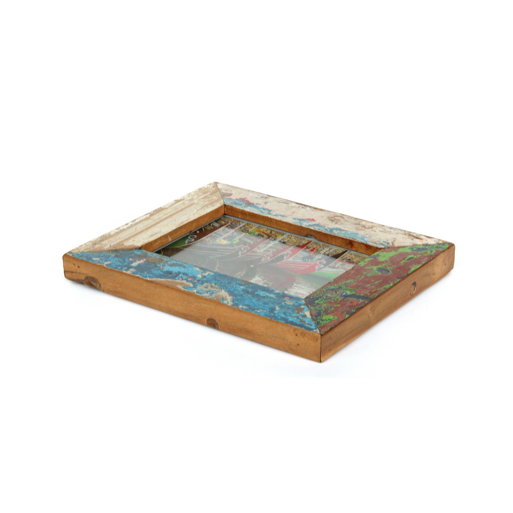 Fotorahmen aus Bootsholz, multicolor, T 3 cm, B 25 cm, H 20 cm von fischer's lagerhaus