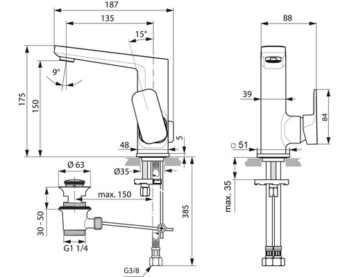 Ideal Standard TONIC II chroom wastafelkraan A6332AA