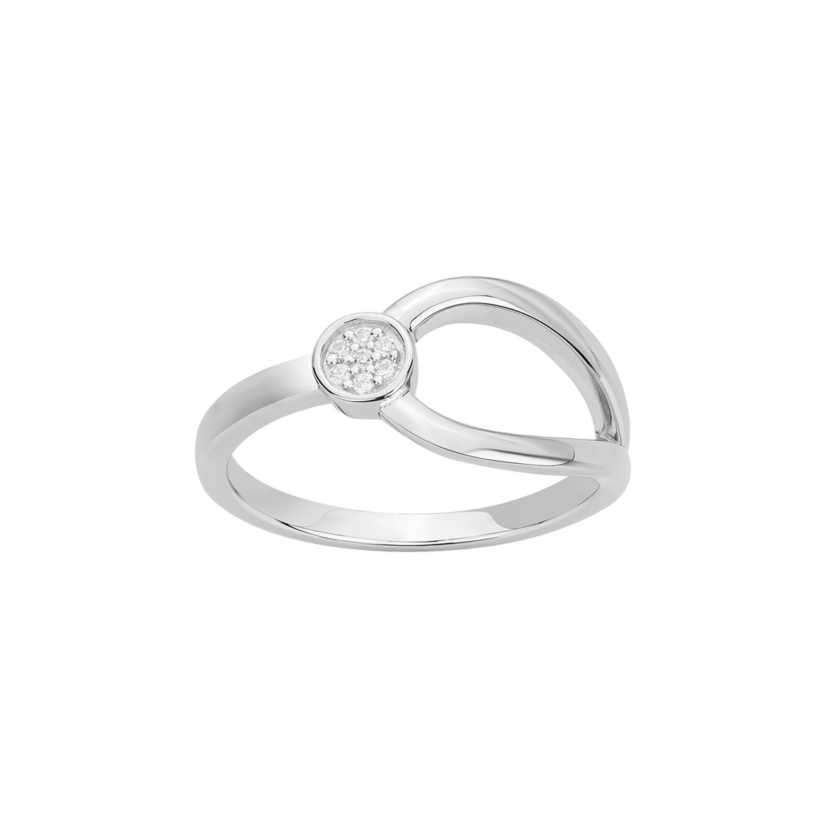 Bague en Argent avec oxyde de zirconium blanc