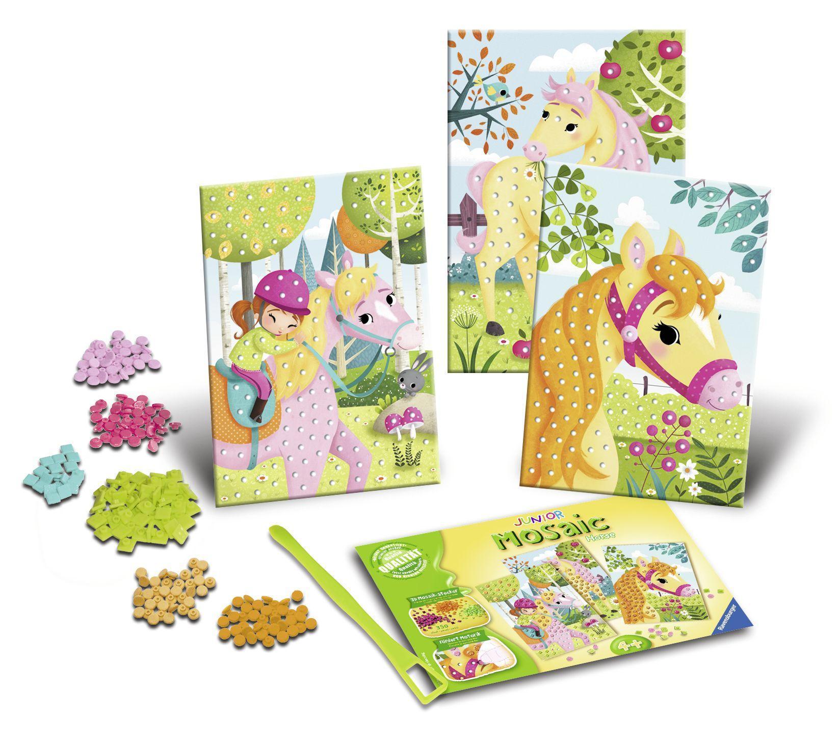 Bastel-Set JUNIOR MOSAIC HORSES in bunt