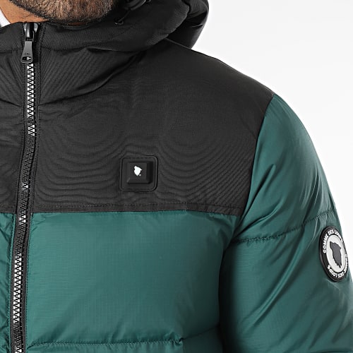 Doudoune Chauffante Capuche Megève Vert Noir