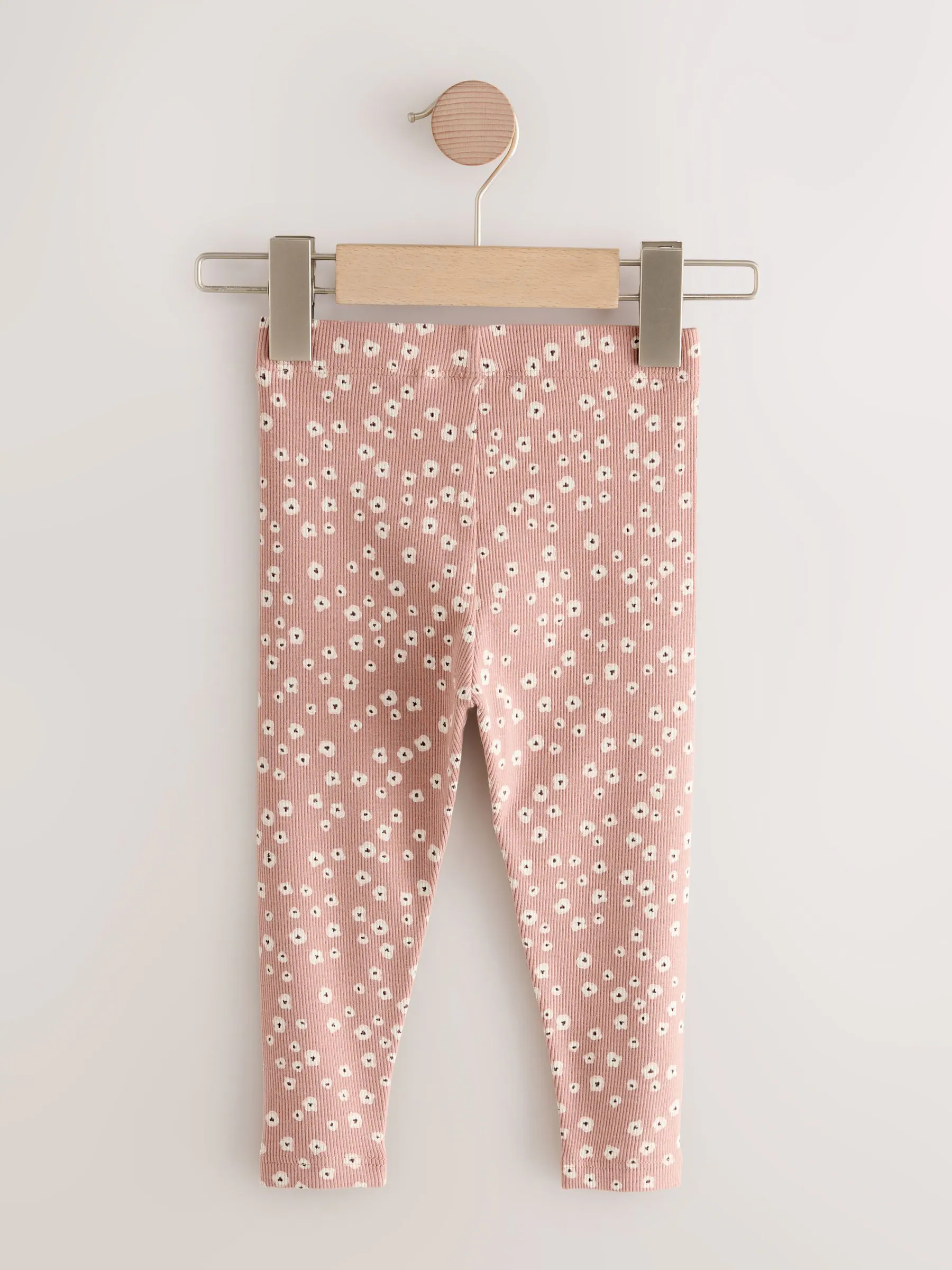 Bloemenmotief - Verpakking van 5 geribbelde Leggings (3mnd -7jr)