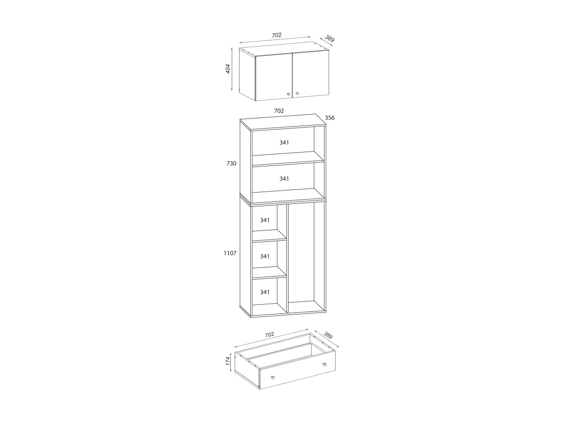 Armoire à balais en bois Armoire de nettoyage Lona SA