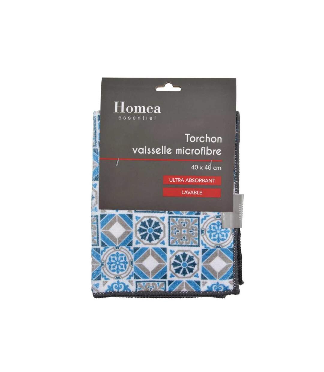 Paris Prix - Torchon carreaux De Ciment 40x40cm Bleu & Gris