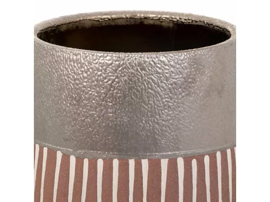 Vase en céramique argentée 13x13x14h