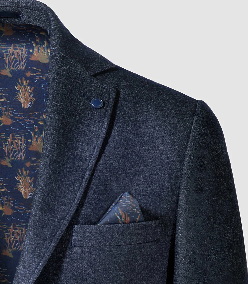 Veste poches plaques bleu indigo 