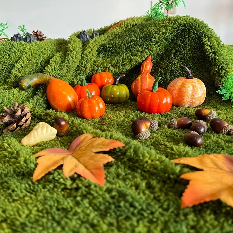 (1x1m) Miniatur Garten Kunst Gras Deko Moos Teppich Bastel Landschaft Zubehör Wiese - Grün