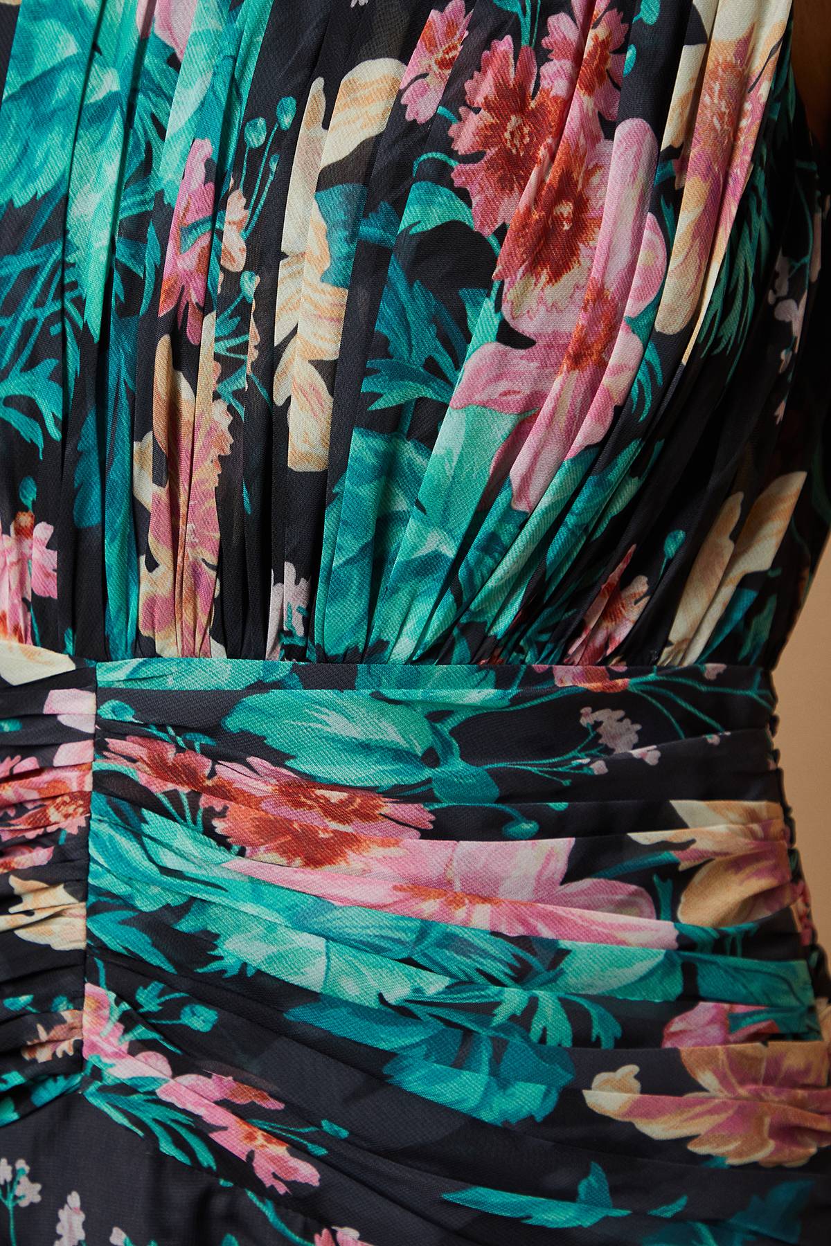 Oasis Robe Maxi à Volants avec Détail Taille Motif Floral