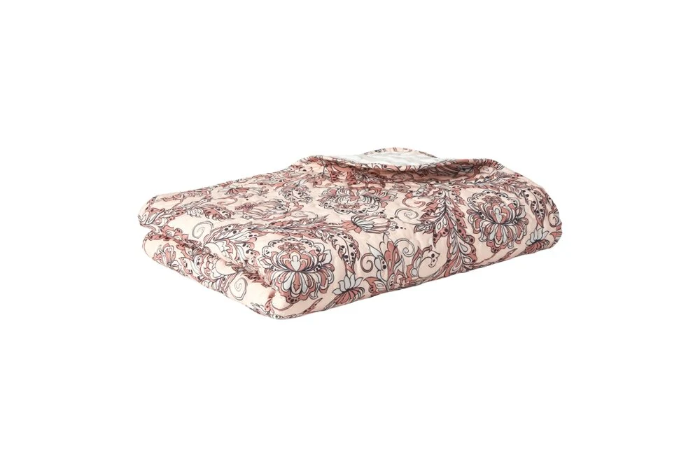 Speedtsberg  Quiltet tæppe - rosa/beige mix