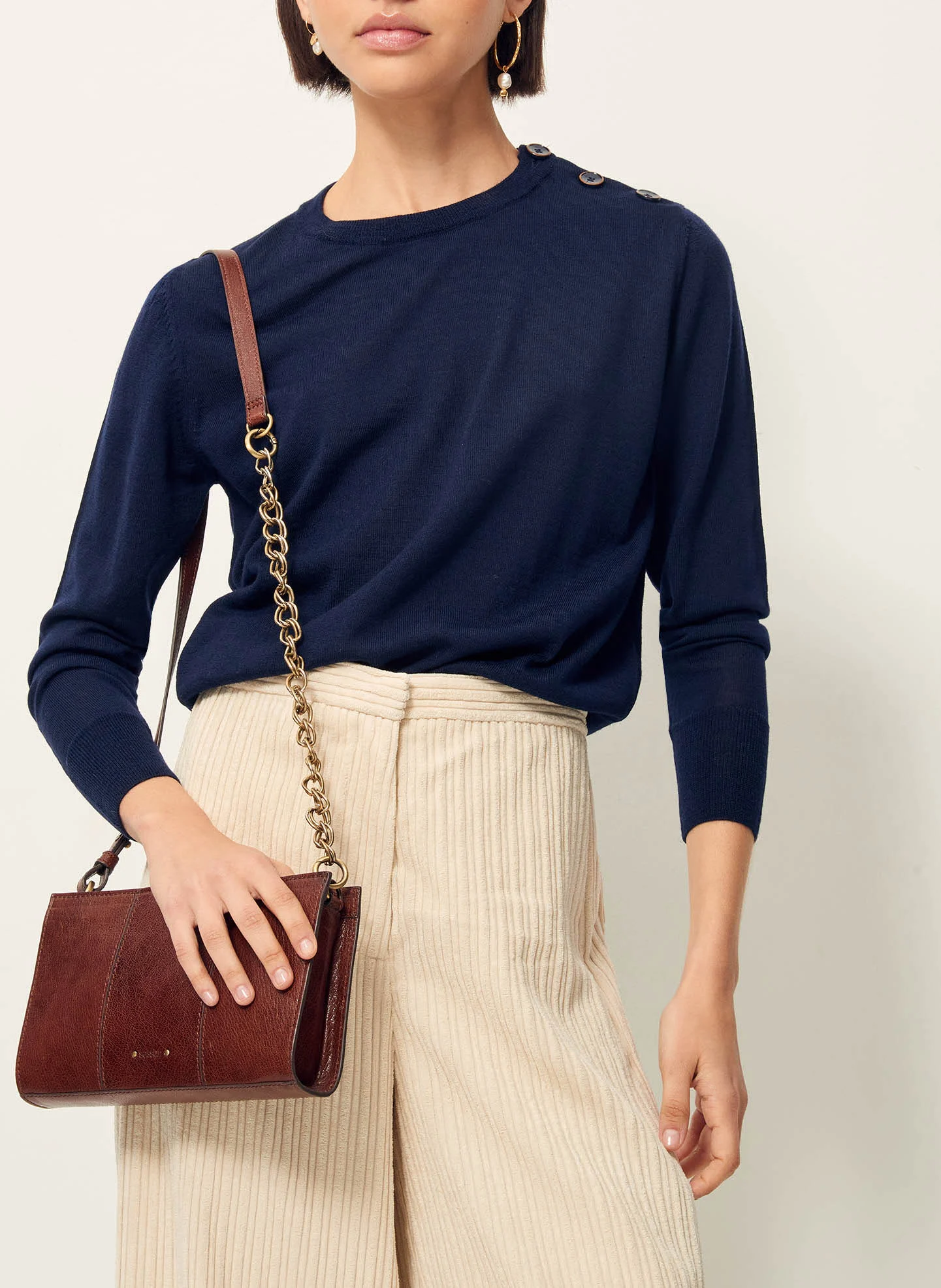 MINI FARAWA L - Sac épaule en cuir | Marron