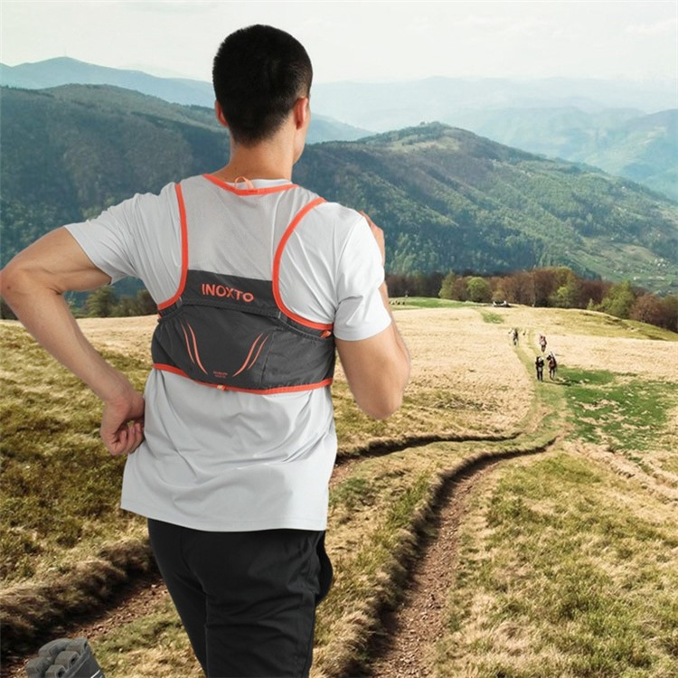 Ultraleichte Mesh Laufweste Verstellbare Outdoor Sport Weste mit Brusttaschen - Schwarz / Grau