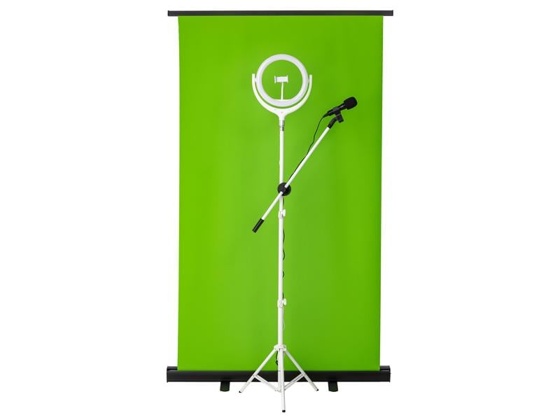 FTM Streaming Kit (Green Screen, Mikrofon, Tripod) Allround-Set für jeden Influencer