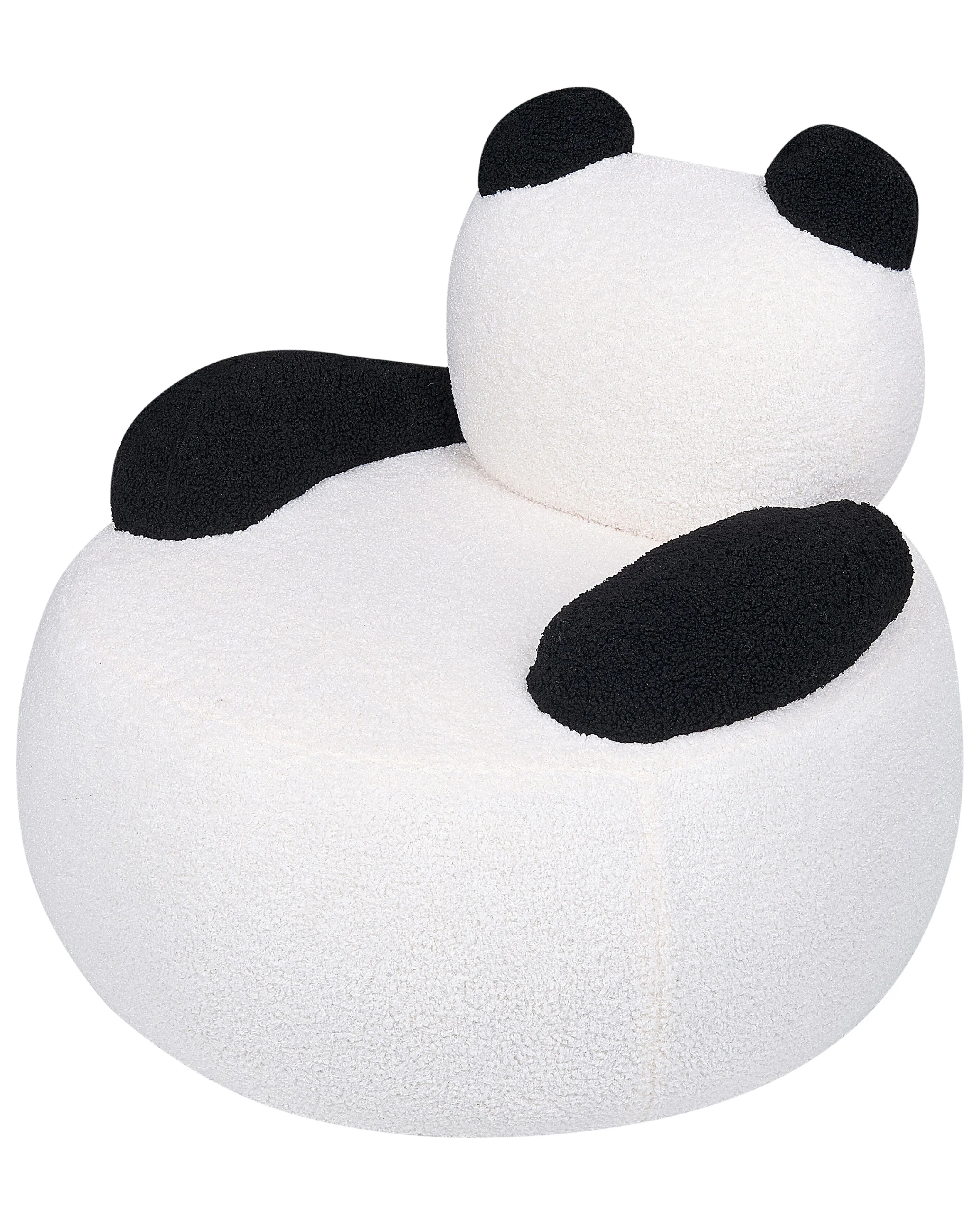 Kinderfauteuil Panda VIBY Bouclé Wit