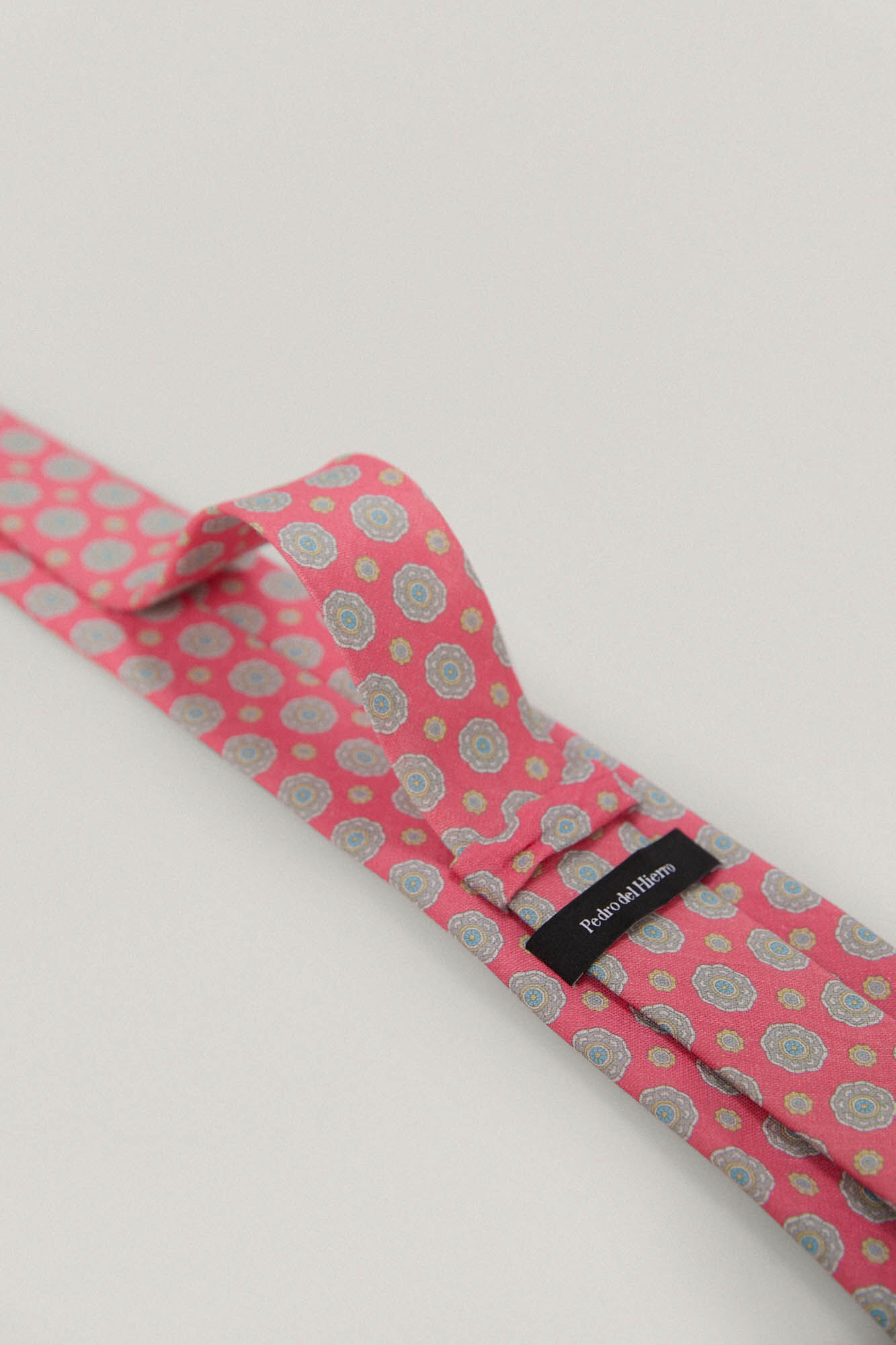 Gravata de seda estampada - Rosa