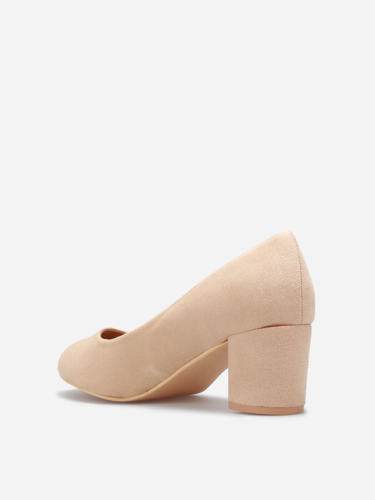 Escarpins arrondis en suédine grandes tailles- Beige
